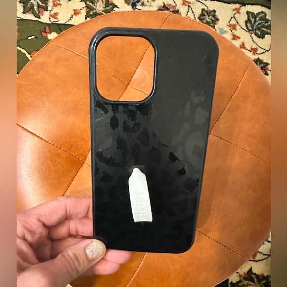 ADORABLE BLACK LEOPARD PRINT IPHONE 12 PRO MAX LOOPY CASE - Picture 1 of 4